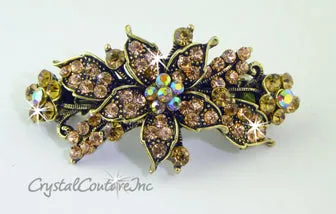 Small Flower & AB Rhinestone Barrette