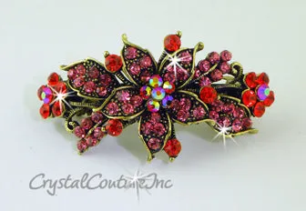 Small Flower & AB Rhinestone Barrette