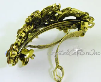 Small Flower & AB Rhinestone Barrette