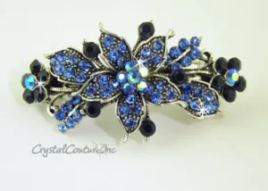 Small Flower & AB Rhinestone Barrette