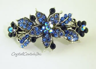 Small Flower & AB Rhinestone Barrette