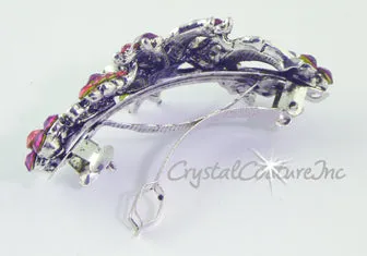 Small Flower & AB Rhinestone Barrette