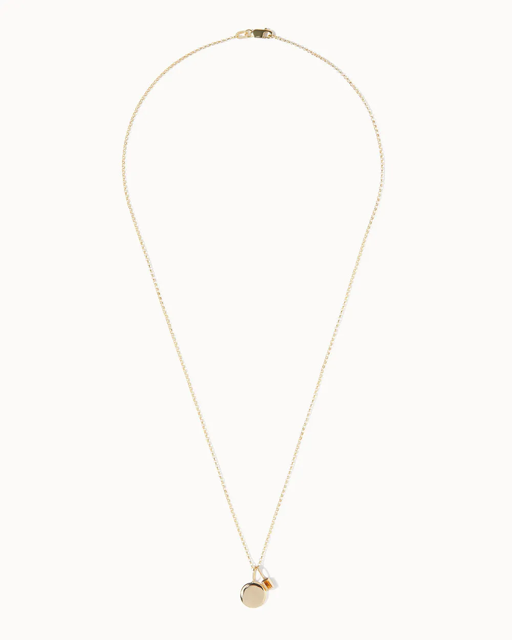 Solid Gold Citrine November Birthstone Necklace