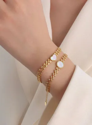 Solo Mother of Pearl Heart Bracelet
