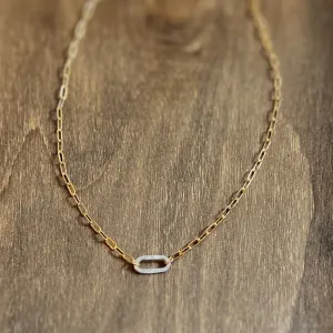 Sovereign Necklace Sm Gold Chain & Silver Link Mixed Metal