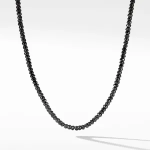 Spiritual Beads Necklace in Sterling Silver with Black Spinel