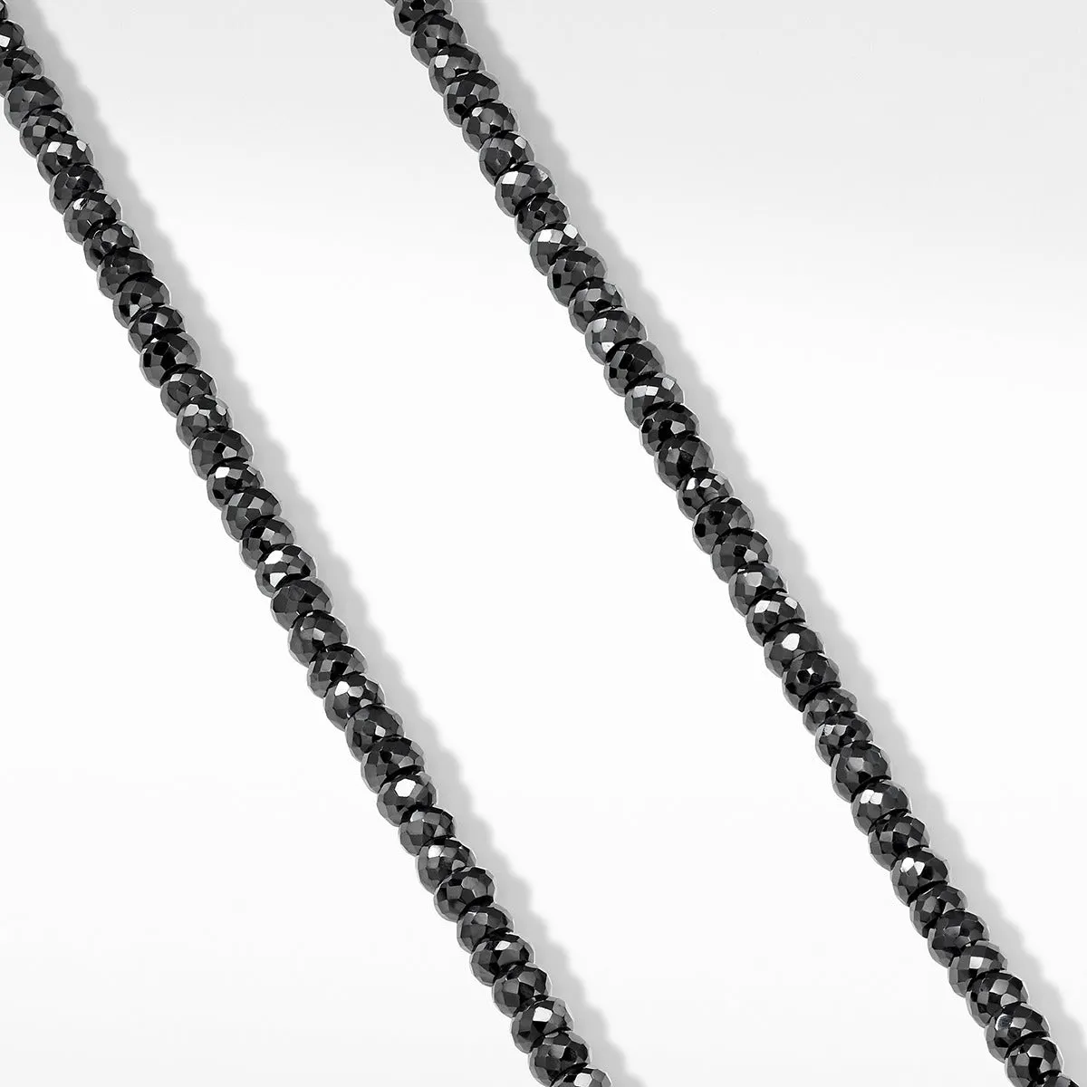 Spiritual Beads Necklace in Sterling Silver with Black Spinel