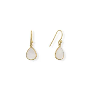 Sterling Silver Gold Plated Pear Rainbow Moonstone Earrings