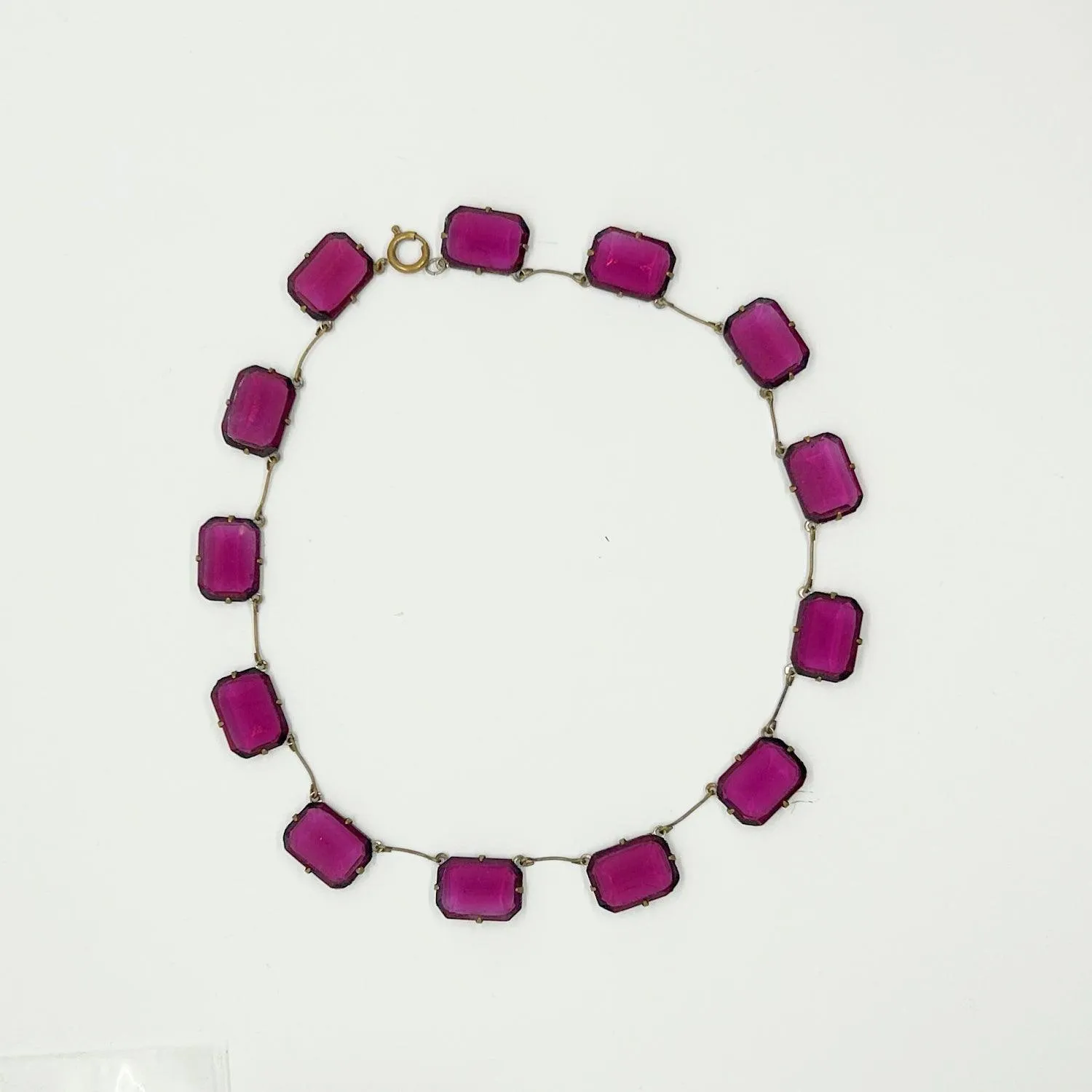 Timeless Beauty- Vintage Czech Violet Clear Stones Necklace