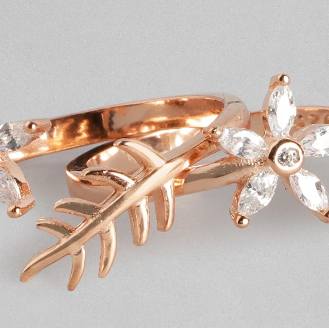 Touch of nature Rose Gold 925 Silver Toe Ring
