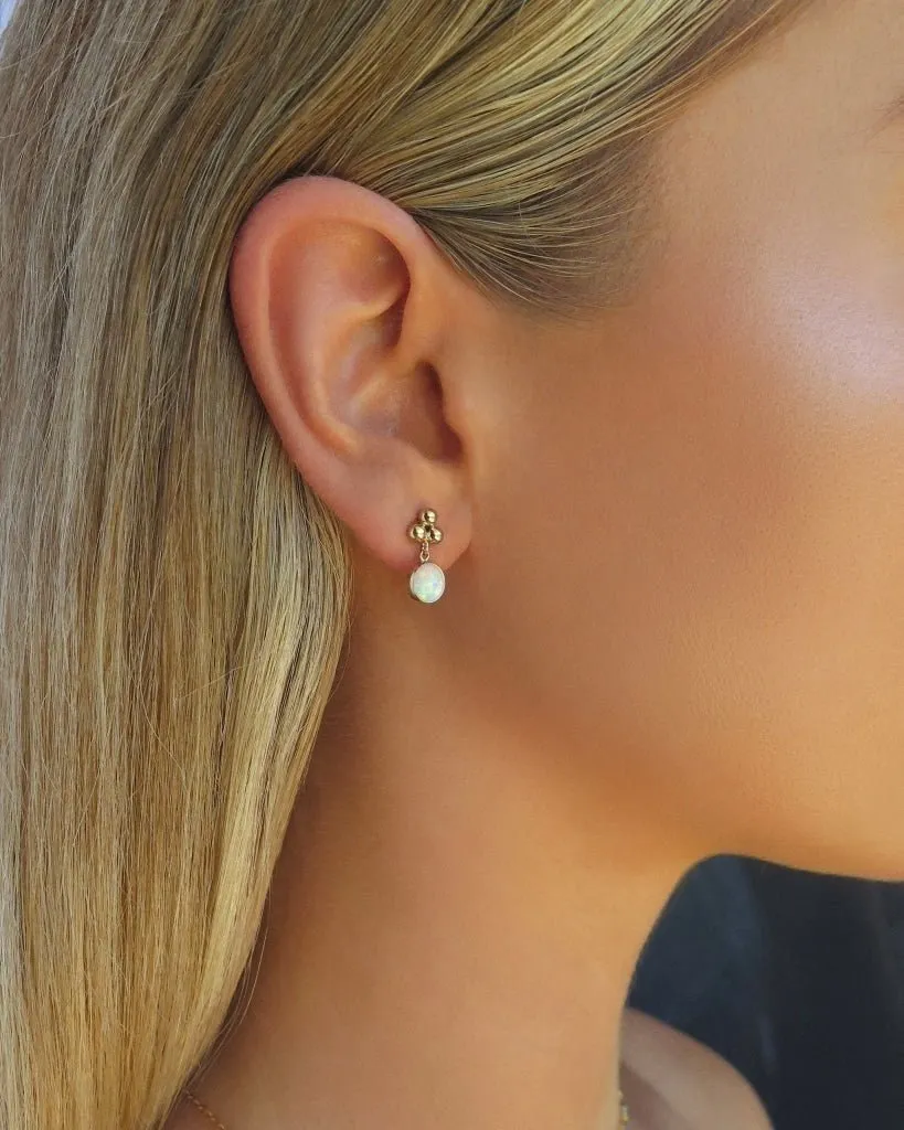 Trinity Bello Opal Stud Earrings  - 14k Yellow Gold Fill