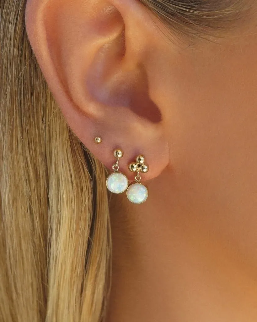 Trinity Bello Opal Stud Earrings  - 14k Yellow Gold Fill