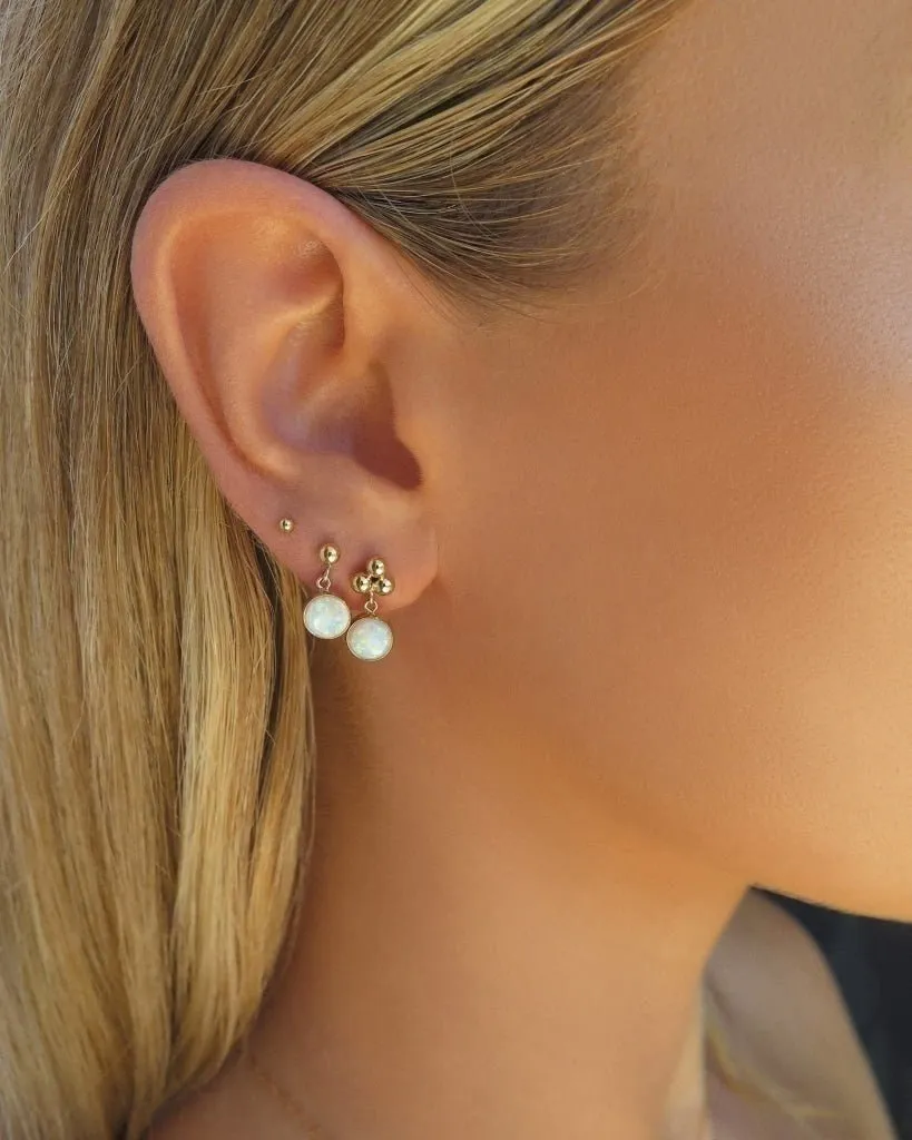 Trinity Bello Opal Stud Earrings  - 14k Yellow Gold Fill