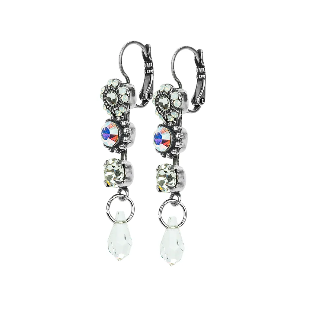 Triple Stone and Briolette Bridal Earrings *Custom*