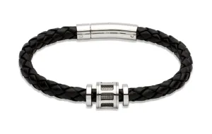Unique & Co Black Leather Bracelet B247BL