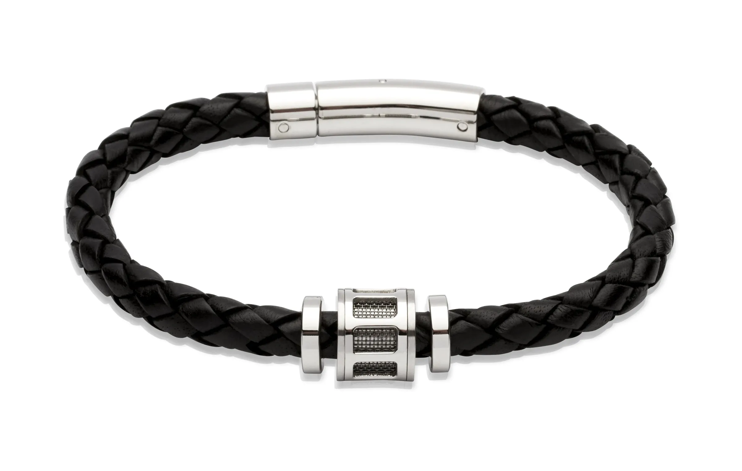 Unique & Co Black Leather Bracelet B247BL