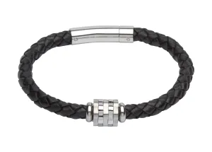 Unique & Co Black Leather Bracelet B277BL