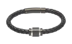 Unique & Co Black Leather Bracelet B327BL