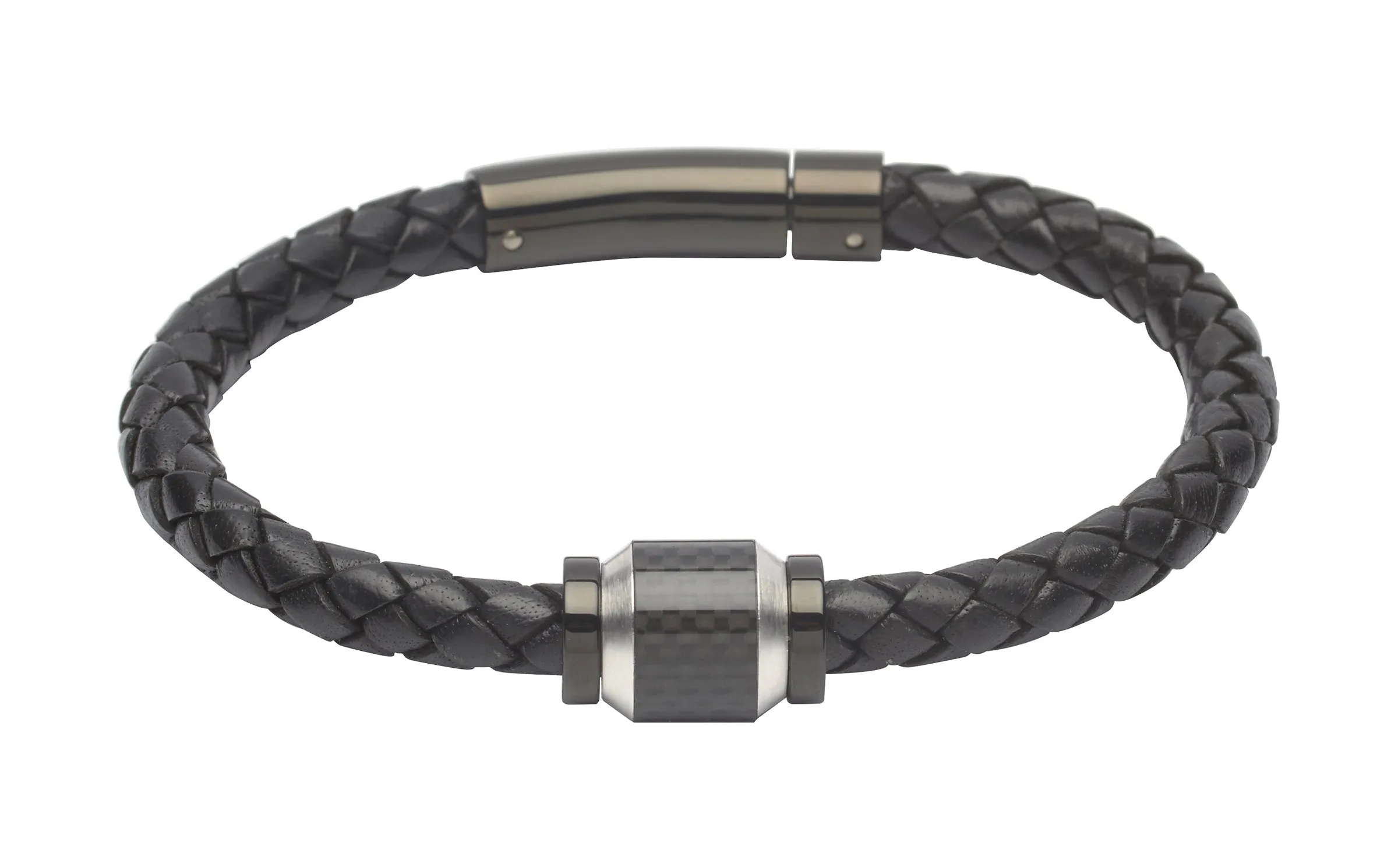 Unique & Co Black Leather Bracelet B327BL
