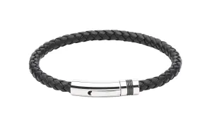 Unique & Co Black Leather Bracelet B345BL