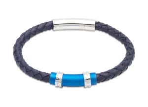 Unique & Co Blue Leather Bracelet B318BLUE