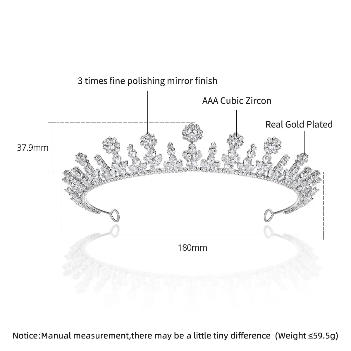 Unique Cubic Zirconia Hair Crown
