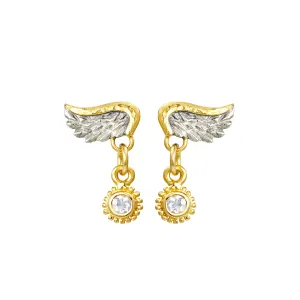 Venetian Wing & Gem Drop Earrings