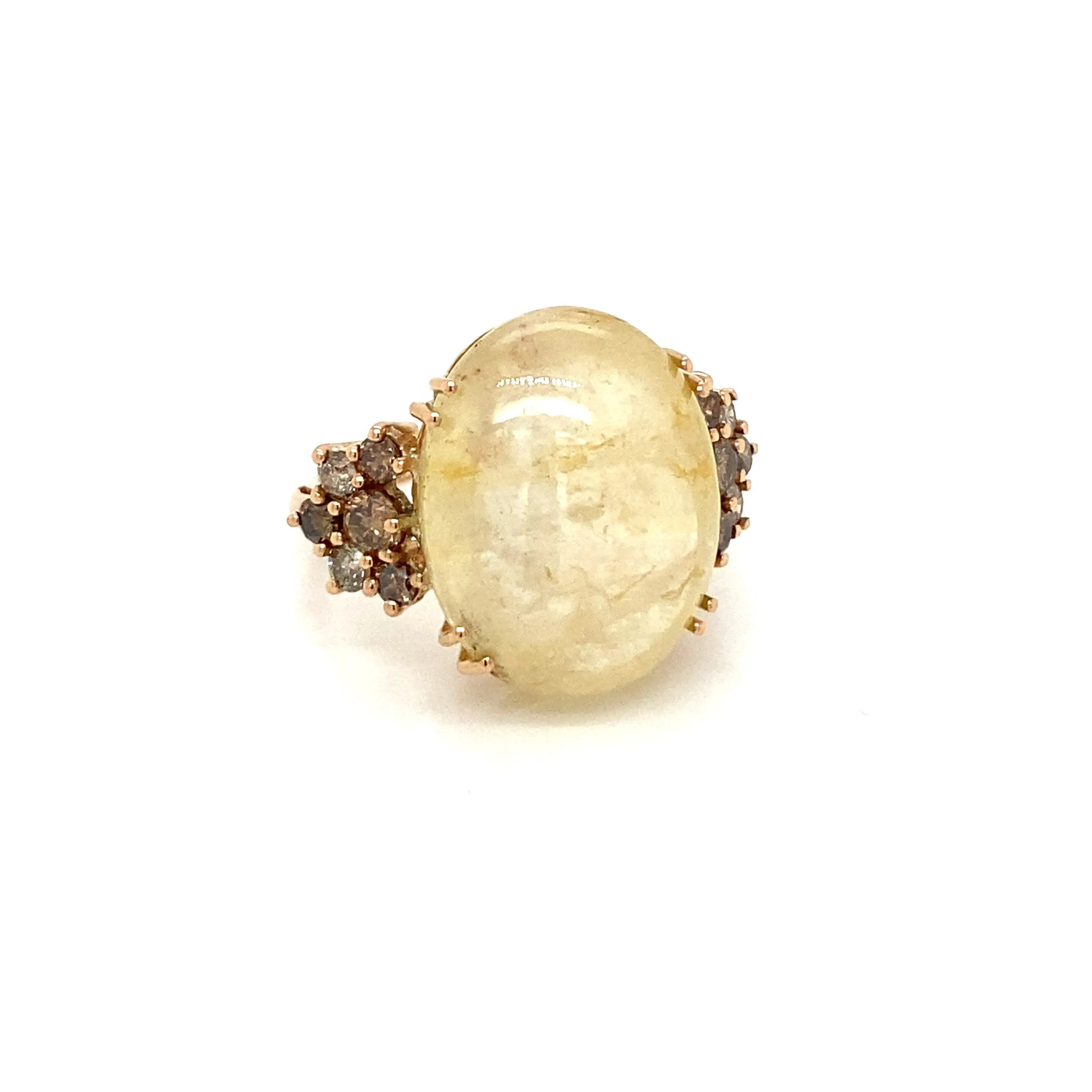 Vintage 32 Carat Natural Sapphire Diamond Cocktail Ring