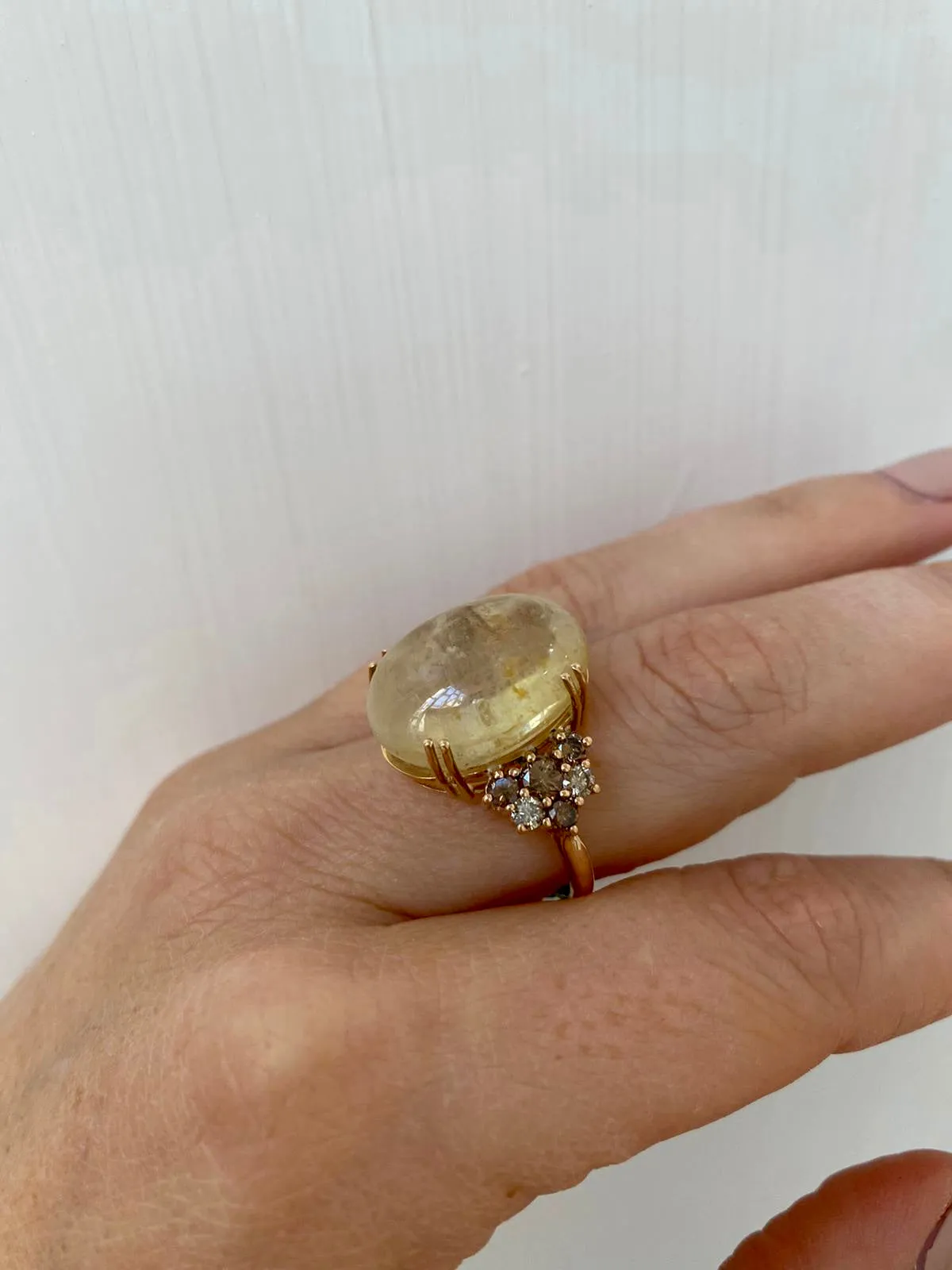 Vintage 32 Carat Natural Sapphire Diamond Cocktail Ring
