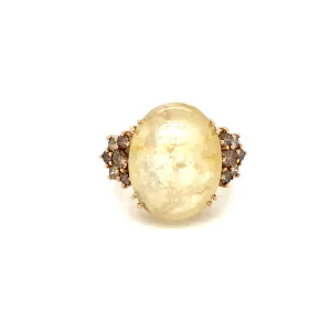 Vintage 32 Carat Natural Sapphire Diamond Cocktail Ring