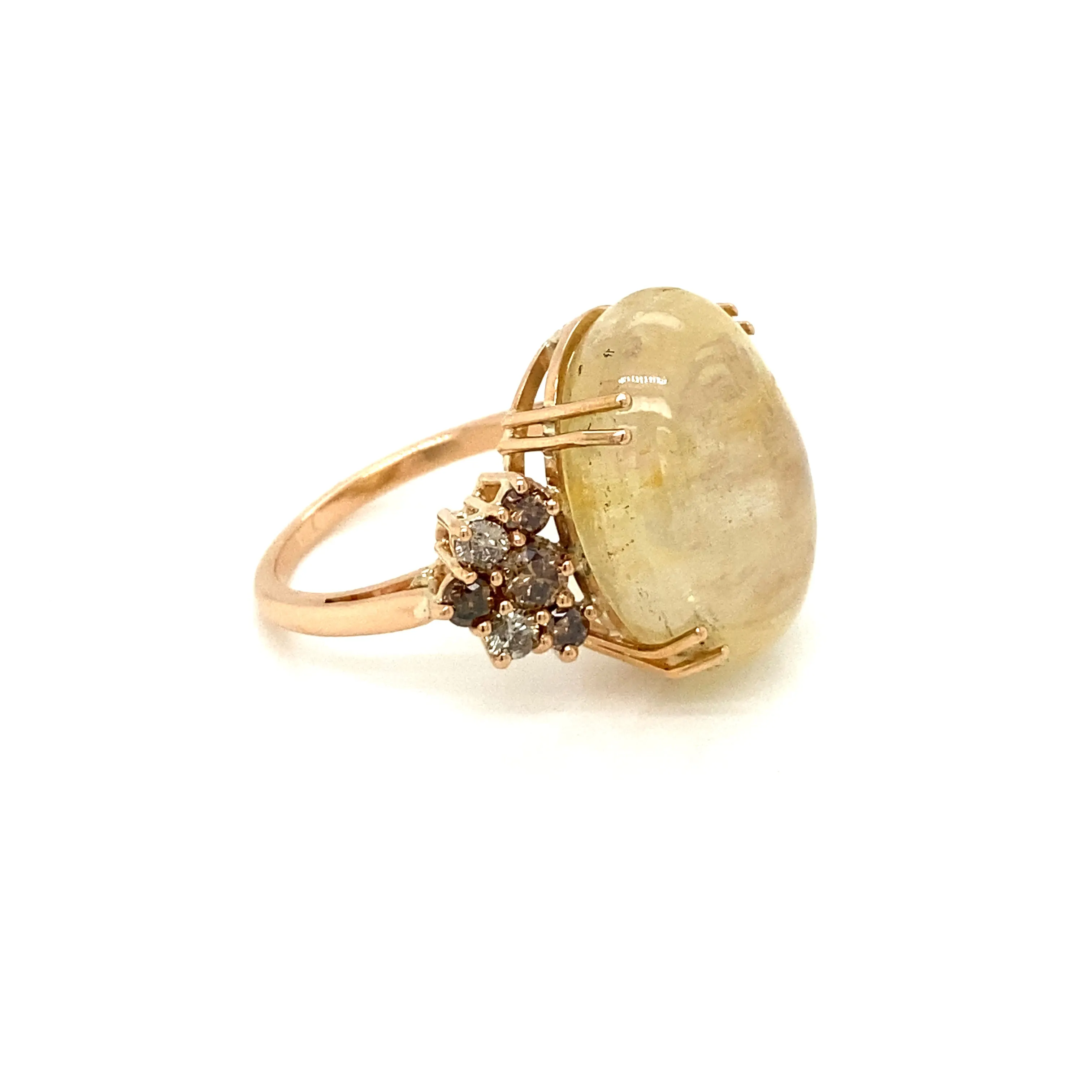 Vintage 32 Carat Natural Sapphire Diamond Cocktail Ring