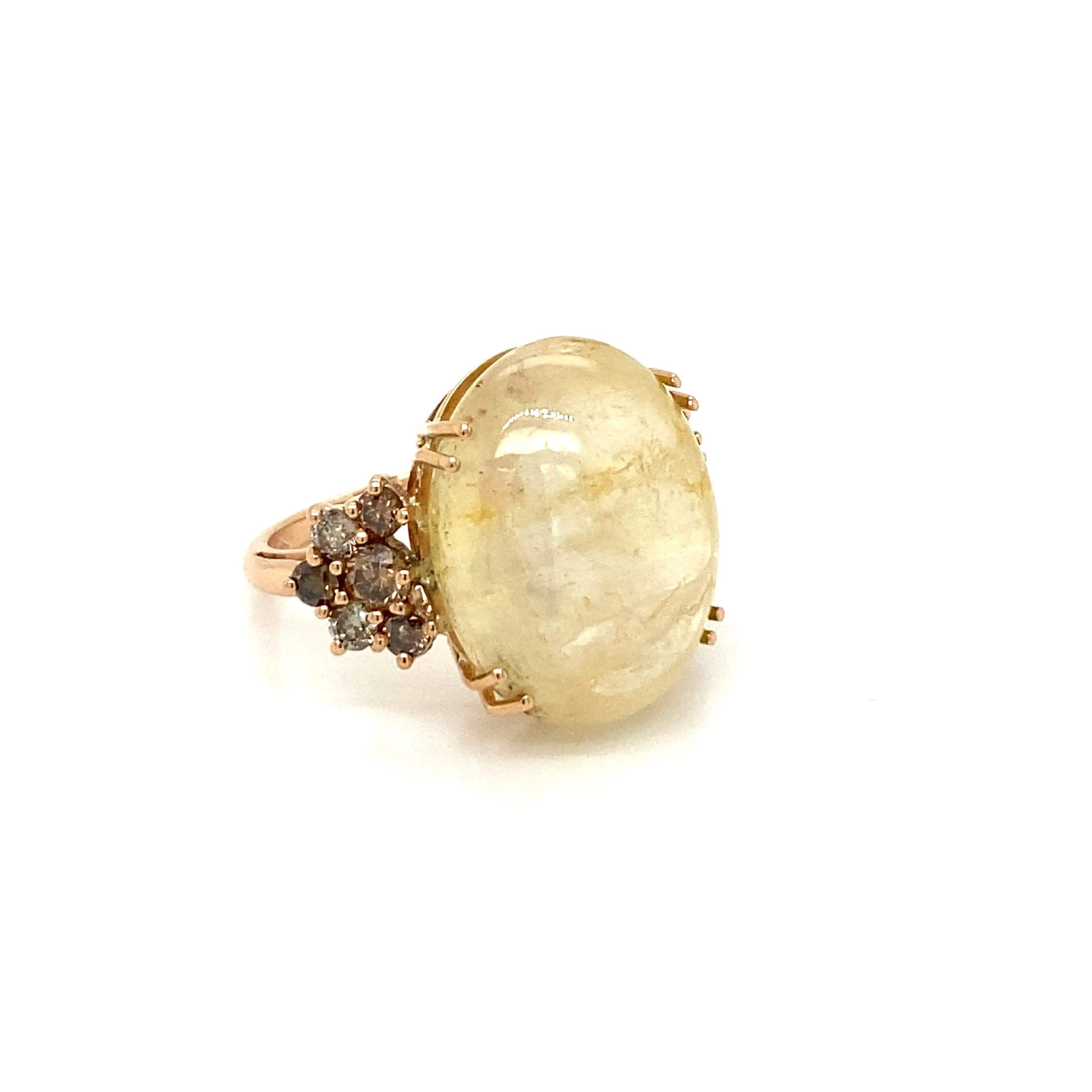 Vintage 32 Carat Natural Sapphire Diamond Cocktail Ring