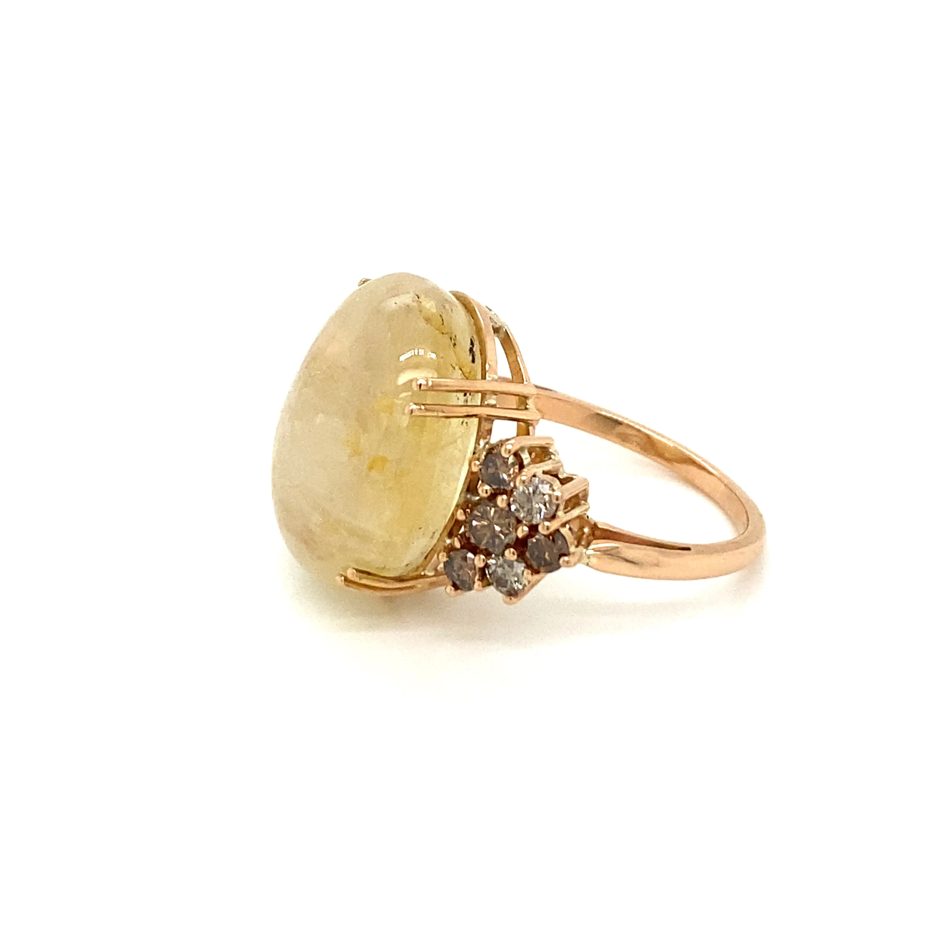 Vintage 32 Carat Natural Sapphire Diamond Cocktail Ring