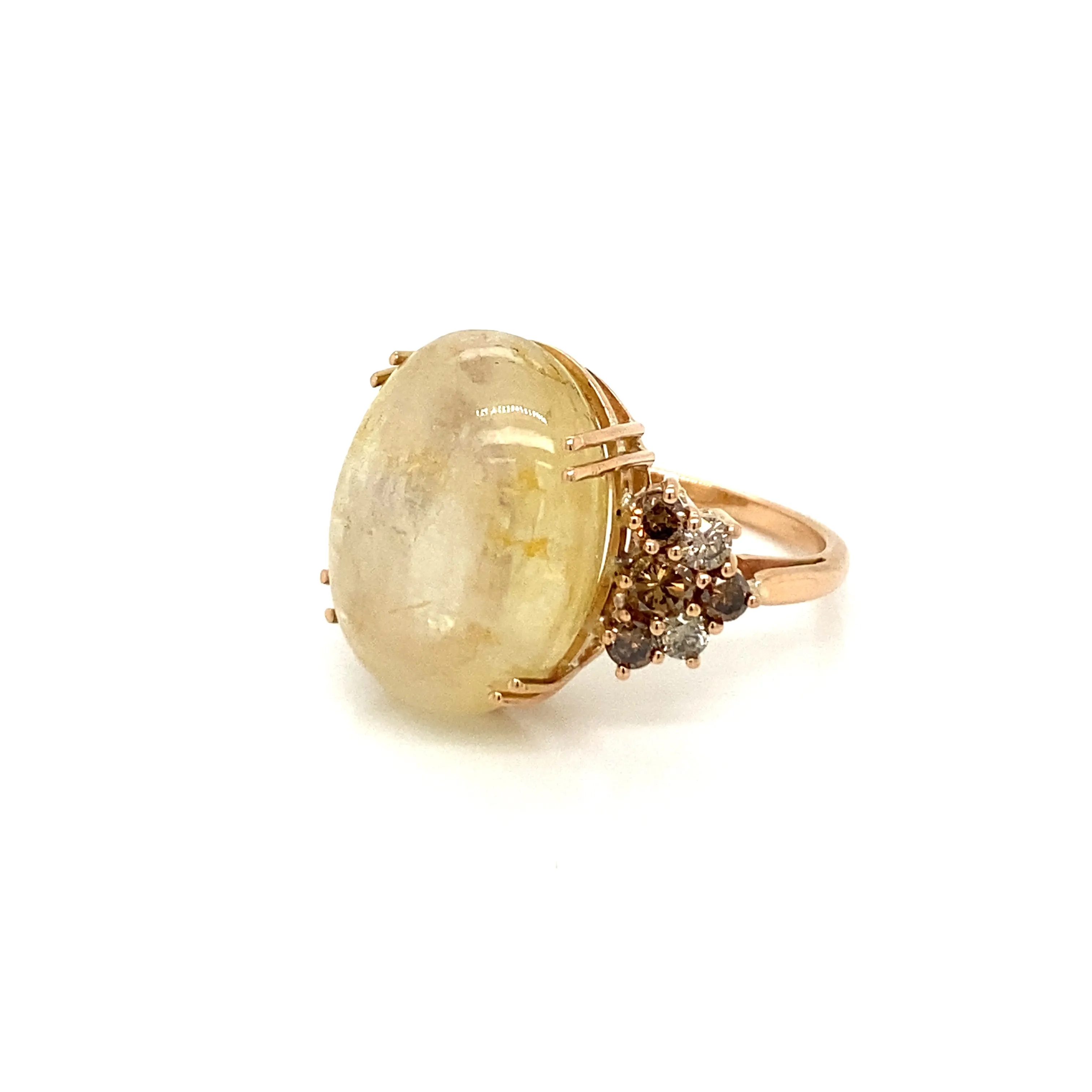 Vintage 32 Carat Natural Sapphire Diamond Cocktail Ring