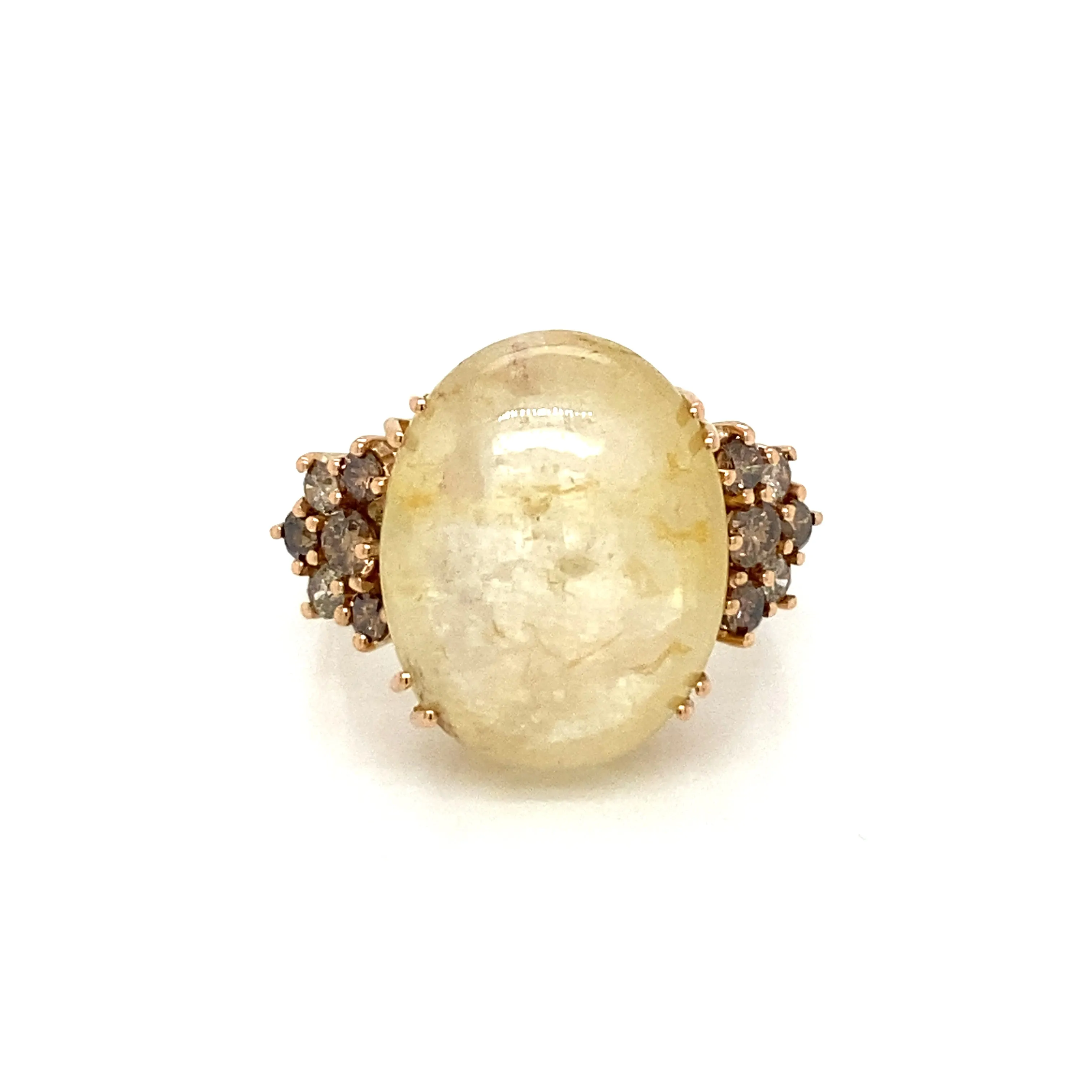 Vintage 32 Carat Natural Sapphire Diamond Cocktail Ring
