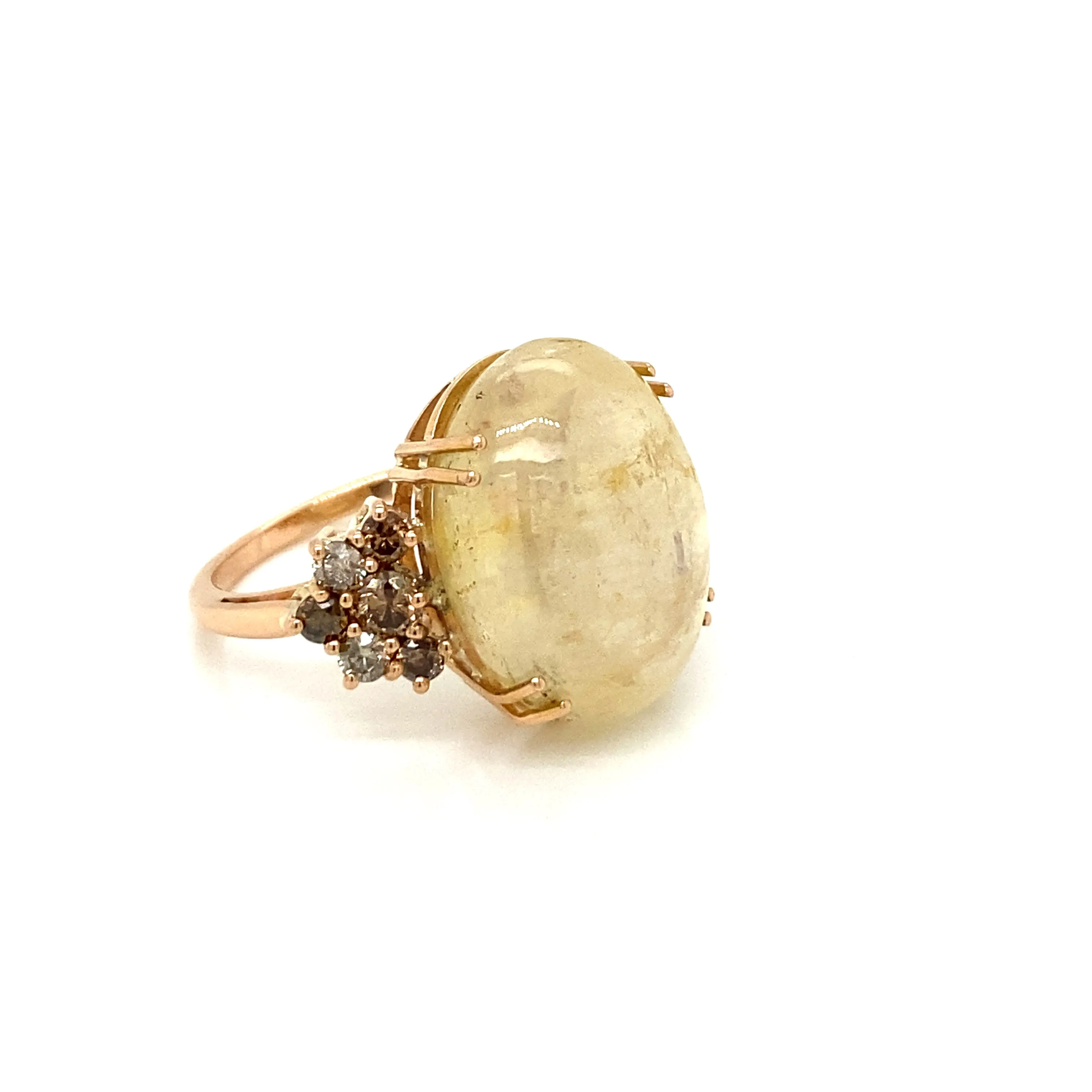Vintage 32 Carat Natural Sapphire Diamond Cocktail Ring