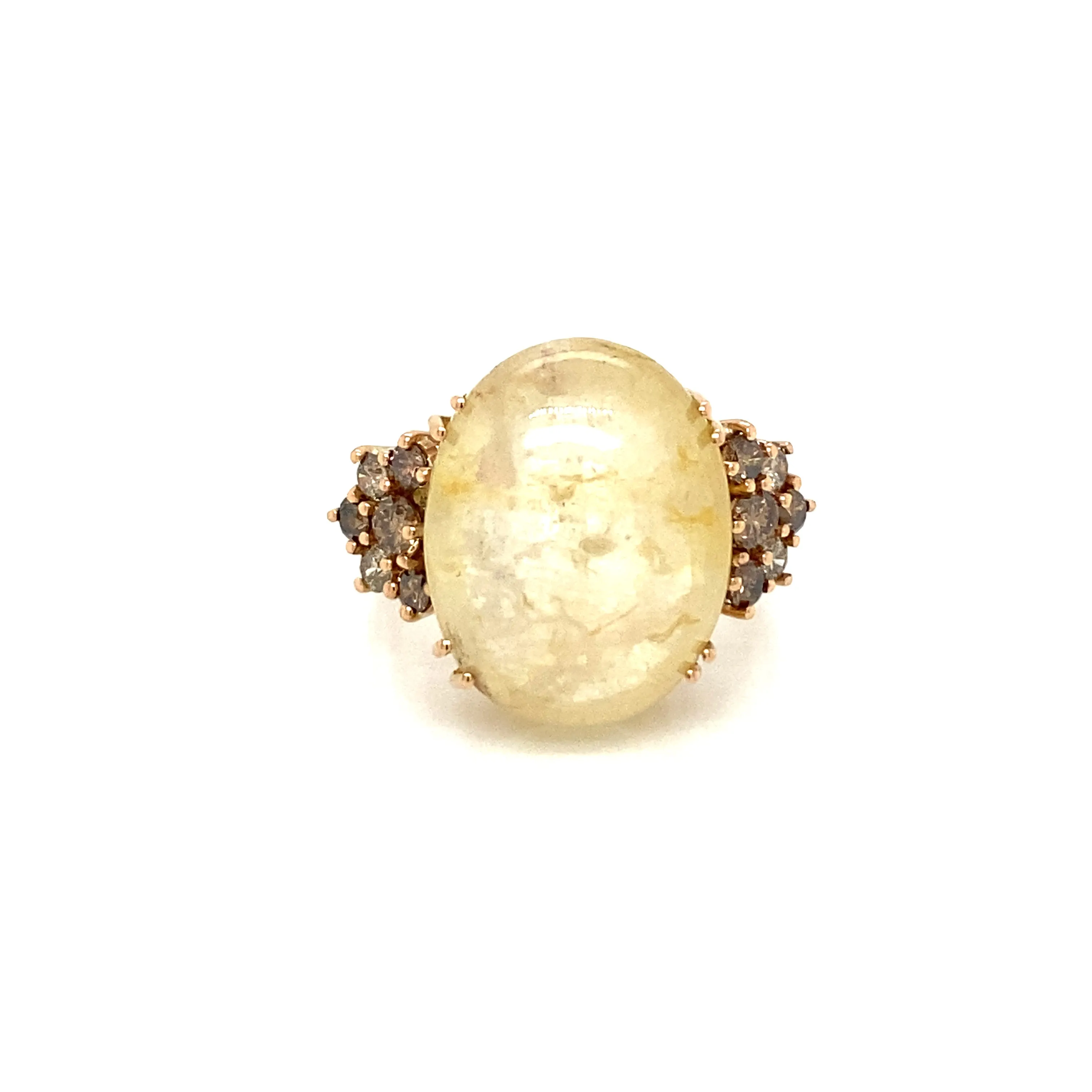 Vintage 32 Carat Natural Sapphire Diamond Cocktail Ring