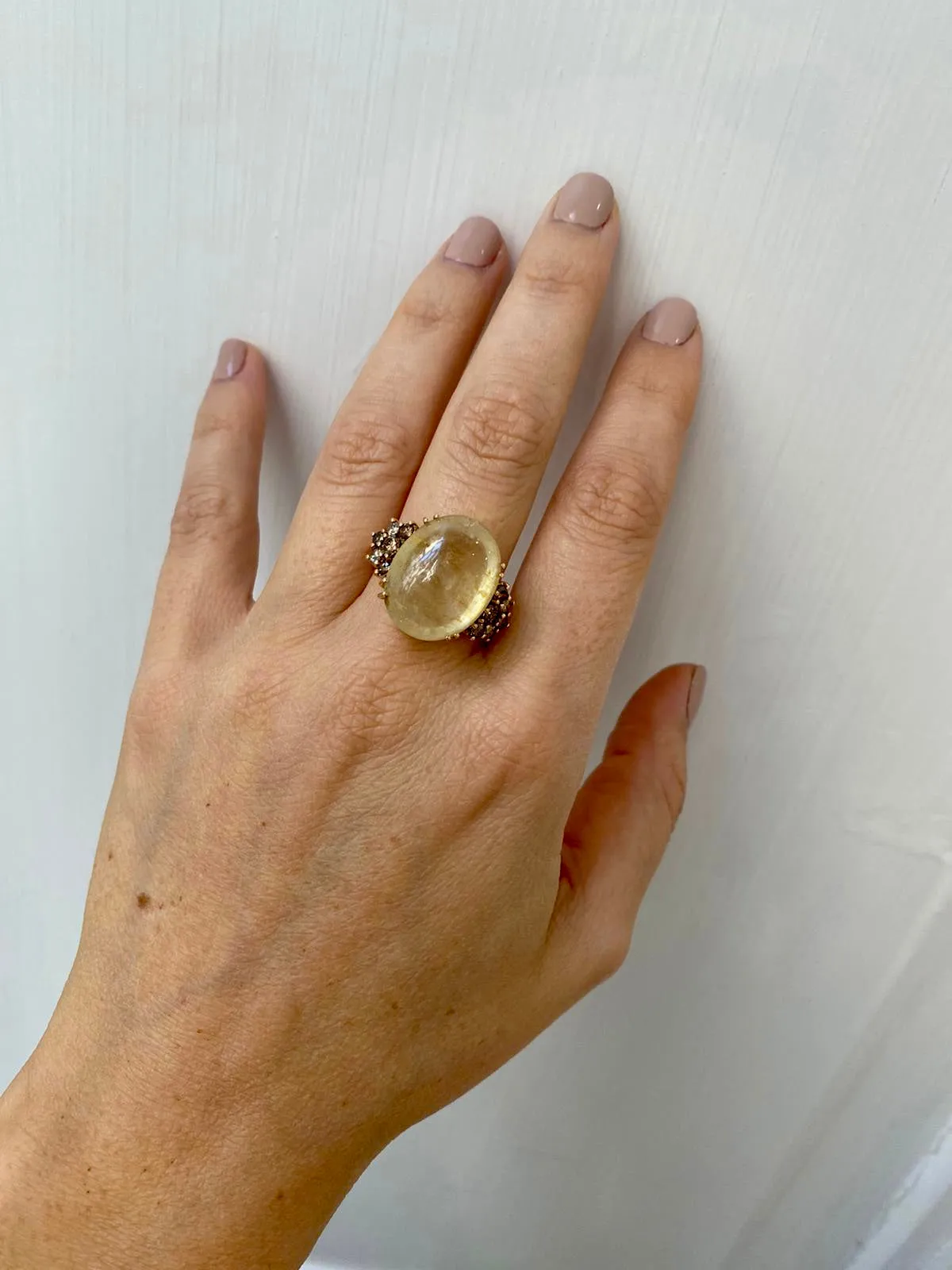 Vintage 32 Carat Natural Sapphire Diamond Cocktail Ring