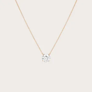 White sapphire solitaire necklace