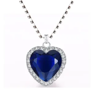 Women Blue Heart Crystal Zircon Jewellery Sets