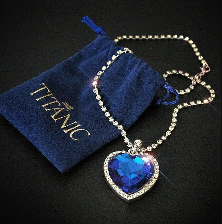 Women Blue Heart Crystal Zircon Jewellery Sets