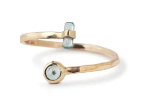 Zircon Baguette Spiral Ring