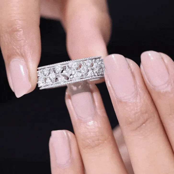 Zircon Designer Cut Out Wedding Band Ring