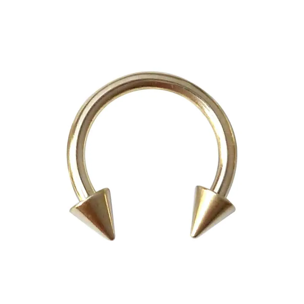 Zircon Gold Circular Barbell w Spike